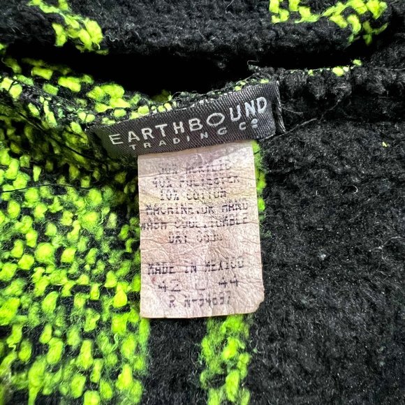 Earthbound Black Green Mexican Baja Hoodie - Picture 4 of 4